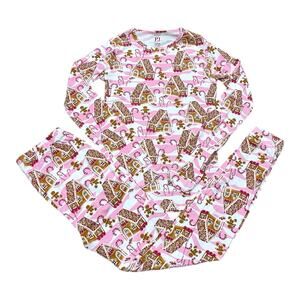 The Children's Place Girls Christmas Pajamas Sz 16 Pink Gingerbread Long Sleeve
